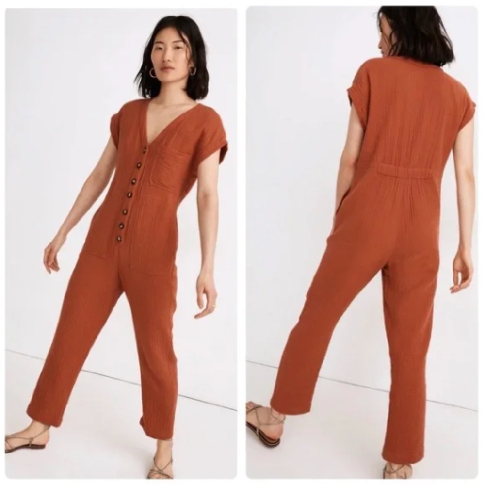 Madewell Lightspun Capsleeve Jumpsuit